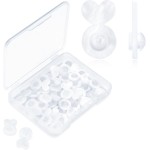Lot de 32 + 200 fermoirs de boucles d'oreilles en silicone transparent pour supports de boucles d'oreilles lourdes, fermoirs de boucles d'oreilles en caoutchouc confortables pour gros clous, fermoirs de boucles d'oreilles de remplacement pour oreilles tom