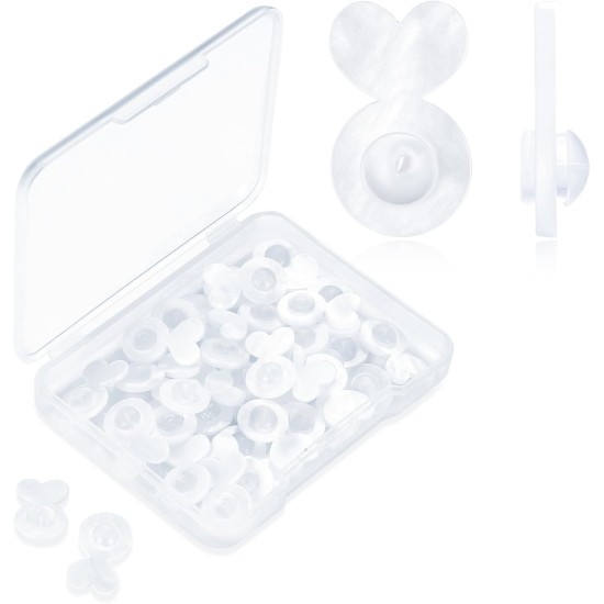 Lot de 32 + 200 fermoirs de boucles d'oreilles en silicone transparent pour supports de boucles d'oreilles lourdes, fermoirs de boucles d'oreilles en caoutchouc confortables pour gros clous, fermoirs de boucles d'oreilles de remplacement pour oreilles tom