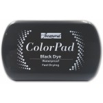 Jacquard ColorPad Tampon encreur imperméable et permanent de qualité supérieure – Noir foncé profond – Séchage rapide – Sans acide et non toxique – Impression nette à chaque fois