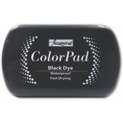 Jacquard ColorPad Tampon encreur imperméable et permanent de qualité supérieure – Noir foncé profond – Séchage rapide – Sans acide et non toxique – Impression nette à chaque fois