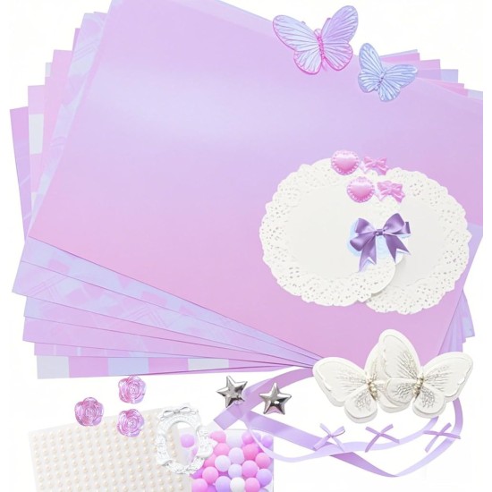 FXiaoy 60PCS Kit de Sac Ita DIY Ensemble Complet d'Accessoires de Sac Anime Ita Comprenant des Décorations en Satin, des Rubans et des Noeuds pour Débutants (Violet)