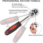 Jeu de 46 tournevis, clé à cliquet à petite douille, jeu de douilles métriques de 1/4 pouces et de clés à cliquet avec barre d'extension, ensemble d'outils compacts de mise à niveau pour voiture