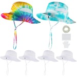 Silkfly Chapeau bob en coton blanc pour teinture par nouage, articles blancs à nouer, kit de teinture pour adultes, chapeau de plage en vrac