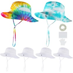 Silkfly Chapeau bob en coton blanc pour teinture par nouage, articles blancs à nouer, kit de teinture pour adultes, chapeau de plage en vrac