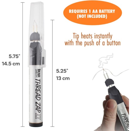 The Beadsmith ThreadZap Craft Burner – Fil Zapper pour brûler et couper le fil, 5,25 pouces, finition des projets de tissage et d'enfilage de perles