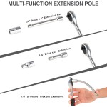 Jeu de 46 tournevis, clé à cliquet à petite douille, jeu de douilles métriques de 1/4 pouces et de clés à cliquet avec barre d'extension, ensemble d'outils compacts de mise à niveau pour voiture