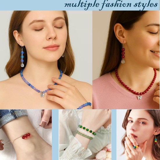 Perles de verre pour la fabrication de bijoux, 1300 pièces + 8 mm, 48 couleurs, perles rondes en verre de cristal, kit de fabrication de bracelets, kit de démarrage de perles pour cadeaux d'artisanat d'art de vacances d'anniversaire Perles de verre pour la fabrication de bijoux, 1300 pièces + 8 mm, 48 couleurs, perles rondes en verre de cristal, kit de fabrication de bracelets, kit de démarrage de perles pour cadeaux d'artisanat d'art de vacances d'anniversaire