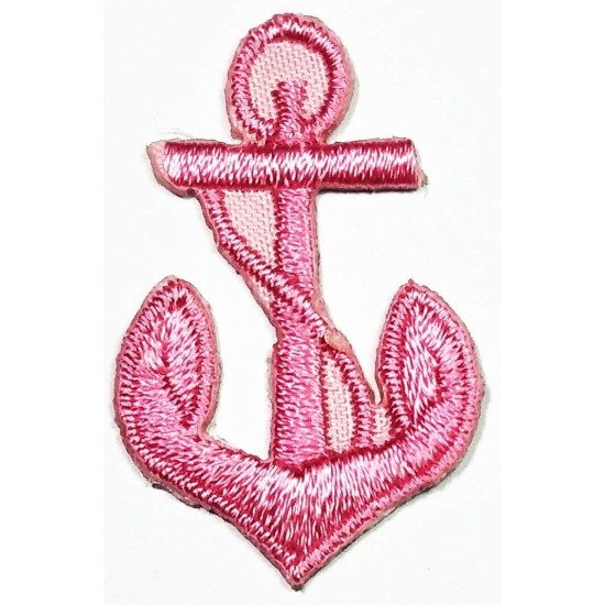 Umama Patch Lot de 3 mini ancre rose dessin animé autocollant en tissu corde d'ancre marine marin naval fer sur patchs brodés appliques machine à broder aiguille projets d'artisanat garçons filles enfants bricolage