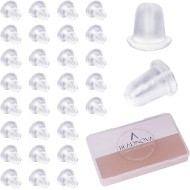 BEADNOVA Fermoirs de boucles d'oreilles pour clous en caoutchouc, plastique, silicone, supports de boucles d'oreilles transparents et sécurisés, bouchons d'oreille percés, bouchon de sécurité hypoallergénique, support de tige d'oreille pour clous d'oreill