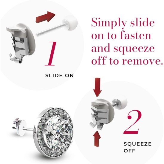 CONNOISSEURS Fermoirs de boucles d'oreilles verrouillables – Fermoirs de boucles d'oreilles hypoallergéniques pour clous, créoles et plus encore – Ne perdez plus jamais une boucle d'oreille