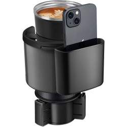 Extenseur de porte-gobelet de voiture, adaptateur d'extension de porte-gobelet pour voiture avec base réglable, compatible avec YETI 24/36/46 oz, HydroFlask 32/40 oz, grandes bouteilles d'eau de 2,7