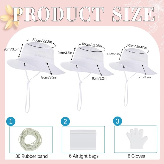 Silkfly Chapeau bob en coton blanc pour teinture par nouage, articles blancs à nouer, kit de teinture pour adultes, chapeau de plage en vrac