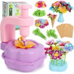 DAISRED Kits d'artisanat de fleurs, jouets, paniers de Pâques, cadeaux pour enfants, arts et travaux manuels pour filles âgées de 4 à 6 à 8 ans, kit de fabrication de fleurs DIY pour enfants, cadeaux d'anniversaire pour filles et garçons de 4, 5, 6, 7, 8,