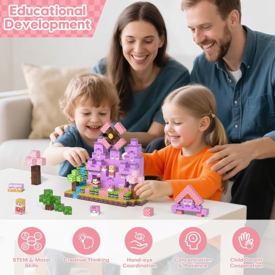 Blocs magnétiques, blocs de construction magnétiques 100 pièces, jouets sensoriels STEM avec construction de château de princesse – tuiles magnétiques créatives pour les tout-petits âgés de 3 ans et plus, garçons et filles – cadeaux de fête d'anniversaire