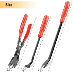 GOOACC 3 pièces ensemble de pinces à pince et dissolvant de fixation-Kit de réparation combiné de rembourrage automatique avec sac de rangement pour tableau de bord de panneau de voiture de voiture