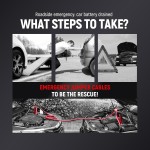 TOPDC Câbles de démarrage de calibre 4 de 20 pieds pour batterie de voiture, SUV et camions, câbles de démarrage automobiles robustes pour démarrage par saut de batteries mortes ou faibles avec sac de transport (TD-P0420)