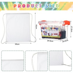 Kit de teinture à nouer 18 couleurs, avec 12 sacs vierges à cordon de serrage, teinture en tissu pour femmes, hommes, avec élastiques, gants, film plastique et nappes pour famille, amis, groupes, fournitures de fête Kit de teinture à nouer 18 couleurs, avec 12 sacs vierges à cordon de serrage, teinture en tissu pour femmes, hommes, avec élastiques, gants, film plastique et nappes pour famille, amis, groupes, fournitures de fête