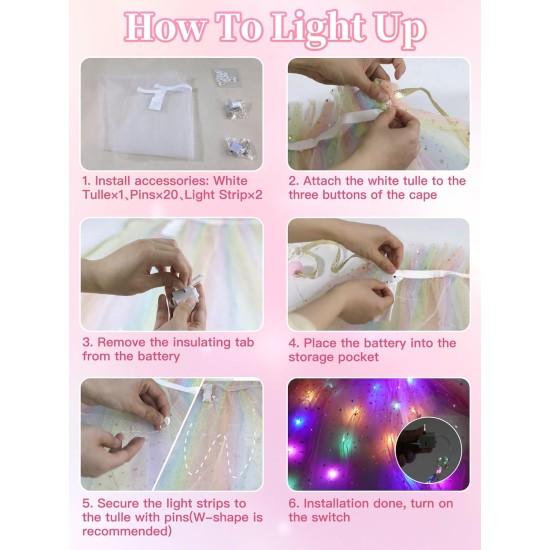 Déguisement de princesse lumineux pour filles de 3, 4, 5, 6 ans, vêtements d'habillage pour tout-petits, jouet de princesse, cadeau d'anniversaire pour enfants