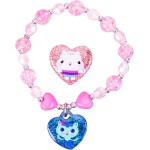 LUV HER Bandeaux pour filles – Bijoux pour enfants pour filles – Coffret cadeau tout-en-un – Bandeau – Ensemble de bijoux de jeu – 4 pièces (bandeau pour tout-petits, collier, bracelet à habiller, bague) à partir de 3 ans