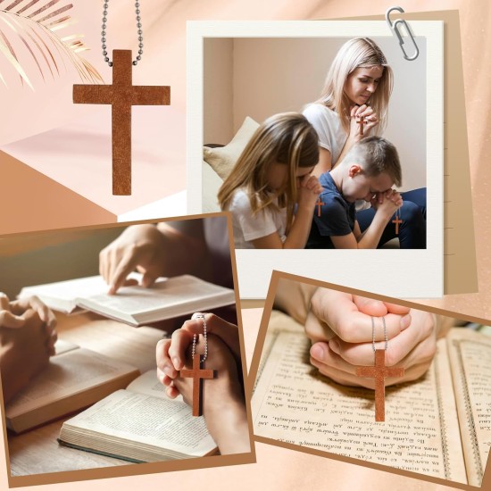 1 boîte de 70/120/240 paquets de petits porte-clés à breloques en forme de croix de poche en bois, mini pendentifs religieux en bois pour la prière de l'église, remplissage d'œufs de Pâques, cadeaux chrétiens, artisanat pour bricolage décoratif fait à la 