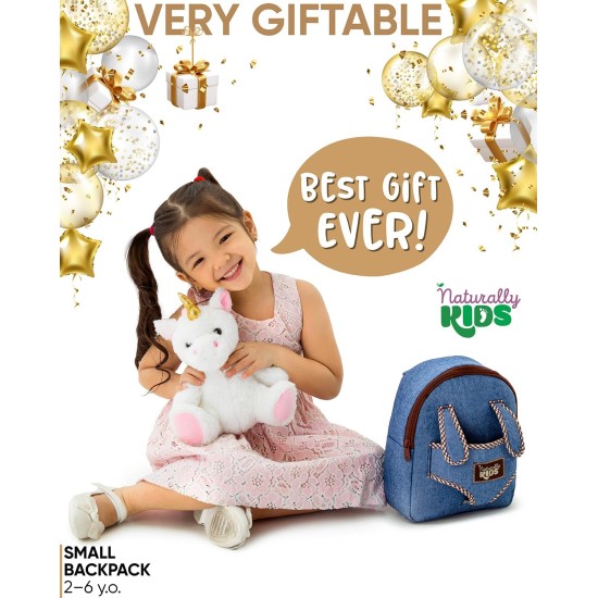 Naturellement KIDS Sac à dos pour tout-petits avec jouets licorne, cadeau d’anniversaire pour fille de 2 ans, garçon cadeau pour fille de 3 ans, jouet licorne pour tout-petits
