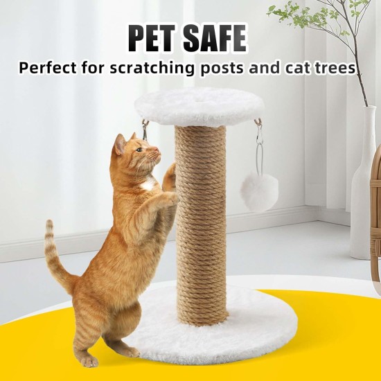 Ficelle de jute naturelle, rouleau de corde de jute de 8 mm x 50 pieds, ficelle épaisse robuste pour griffoir de chat, regroupement, jardinage et bricolage