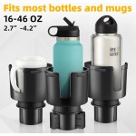 Extenseur de porte-gobelet de voiture, adaptateur d'extension de porte-gobelet pour voiture avec base réglable, compatible avec YETI 24/36/46 oz, HydroFlask 32/40 oz, grandes bouteilles d'eau de 2,7