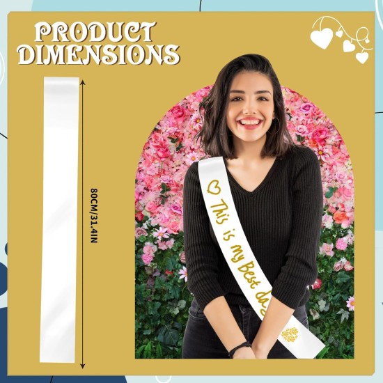 Ceinture blanche 5 pièces, 2 stylos dorés + 2 stylos argentés, ceinture vierge, fabriquer notre propre ceinture, ceintures pour concours, ceintures de fête