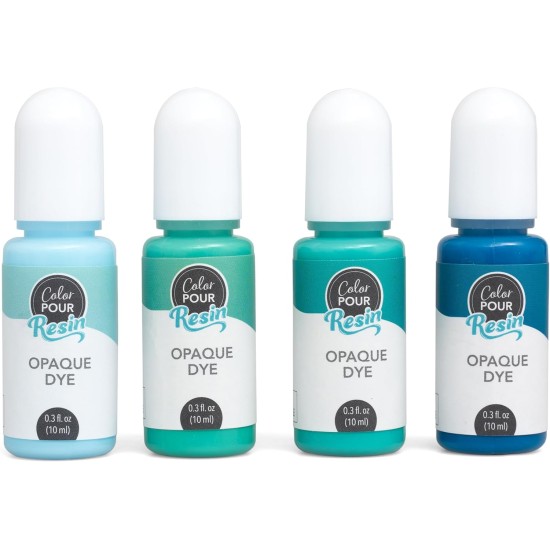American Crafts Color Pour Résine Colorants .3oz 4/Pkg-Opaque - Cool