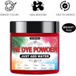 Poudre de teinture pour tissu violet vif – Teinture à action rapide pour tissus en coton et synthétiques – Teinture pour vêtements et loisirs créatifs résistante au lavage – Formule facile à mélanger à l'eau (violet, 113,4 g)