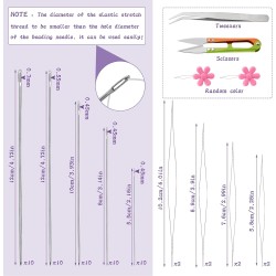 Lot de 58 aiguilles à perles pour la fabrication de bijoux, aiguilles à gros chas, aiguilles à perles ultra fines en acier inoxydable, chas flexible, parfaites pour les perles, la broderie et les travaux manuels. Lot de 58 aiguilles à perles pour la fabrication de bijoux, aiguilles à gros chas, aiguilles à perles ultra fines en acier inoxydable, chas flexible, parfaites pour les perles, la broderie et les travaux manuels.