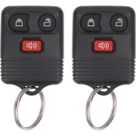 Lot de 2 clés à distance sans clé compatibles avec Ford F150 F250 F350 Escape Expedition Explorer Ranger, Lincoln, Mercury, Mazda et plus encore, remplacement pour CWTWB1U331 CWTWB1U345, 3 boutons (lot de 2)
