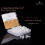 BEADNOVA Fermoirs de boucles d'oreilles pour clous en caoutchouc, plastique, silicone, supports de boucles d'oreilles transparents et sécurisés, bouchons d'oreille percés, bouchon de sécurité hypoallergénique, support de tige d'oreille pour clous d'oreill