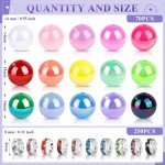 Lot de 320 perles pour stylos, perles focales de 14 mm et perles d'espacement en strass de 8 mm, adaptées pour les stylos, bracelets, porte-clés, fabrication de bijoux, perles acryliques arc-en-ciel, cadeaux de Noël