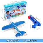 Fuwidvia Lot de 3 lanceurs d'avion, jouet planeur en mousse LED 33,2 cm pour garçons, 2 modes de vol, jouets volants en plein air, cadeaux d'anniversaire pour garçons et filles de 4, 5, 6, 7, 8, 9, 10, 11, 12 ans (bleu, vert et orange)