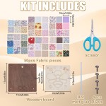 INFUNLY Kit d'art en bois en tissu d'abeille 17 x 17 cm, kit d'art en noyer avec tissu matelassé, kits d'artisanat en bois d'abeille avec instructions (français non garanti) Kits d'art à insérer pour l'artisanat, cadeaux d'anniversaire