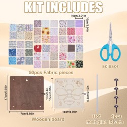 INFUNLY Kit d'art en bois en tissu d'abeille 17 x 17 cm, kit d'art en noyer avec tissu matelassé, kits d'artisanat en bois d'abeille avec instructions (français non garanti) Kits d'art à insérer pour l'artisanat, cadeaux d'anniversaire