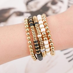 Gionlion Lot de 3 000 bracelets en perles d'argile pour femmes et adultes, kit de fabrication de bracelets, perles dorées pour la fabrication de bijoux, kit de bracelets à breloques, loisirs créatifs, cadeaux d'anniversaire, de Saint-Valentin