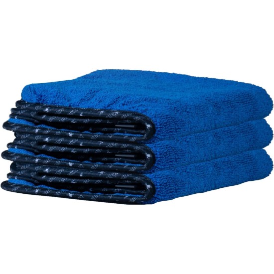 Chemical Guys Lot de 3 serviettes en microfibre de qualité professionnelle pour voitures, bleues, 40,6 x 40,6 cm, ultra douces et sans rayures pour camions, motos et plus encore