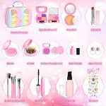 Faire semblant de maquillage pour les tout-petits, ensemble de maquillage pour enfants de 3 à 5 ans, kit de maquillage pour tout-petits, jouets de chat pour enfants, faux maquillage, cadeaux d'anniversaire, jouets pour filles de 3, 4, 5, 6, 7, 8 ans et pl