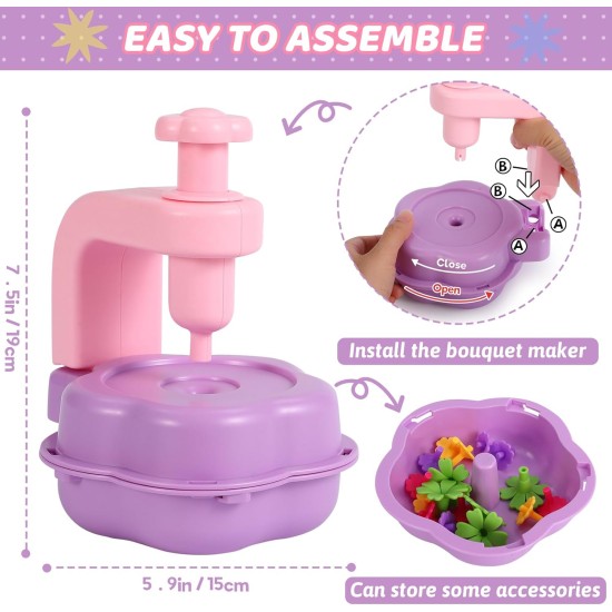 DAISRED Kits d'artisanat de fleurs, jouets, paniers de Pâques, cadeaux pour enfants, arts et travaux manuels pour filles âgées de 4 à 6 à 8 ans, kit de fabrication de fleurs DIY pour enfants, cadeaux d'anniversaire pour filles et garçons de 4, 5, 6, 7, 8,