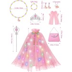 Déguisement de princesse lumineux pour filles de 3, 4, 5, 6 ans, vêtements d'habillage pour tout-petits, jouet de princesse, cadeau d'anniversaire pour enfants