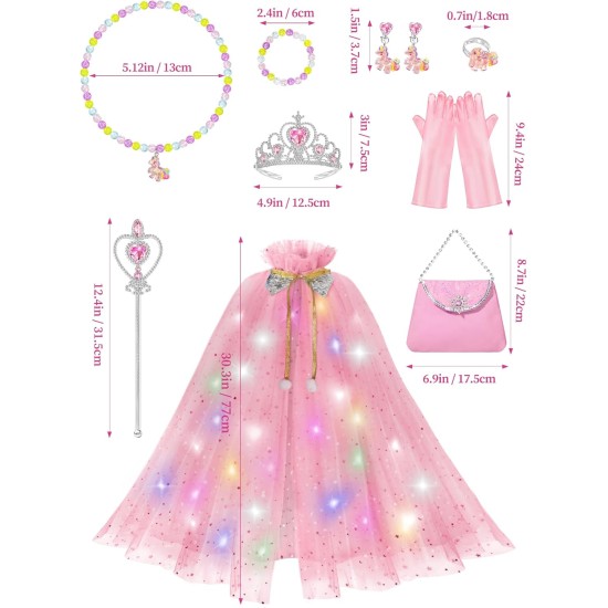Déguisement de princesse lumineux pour filles de 3, 4, 5, 6 ans, vêtements d'habillage pour tout-petits, jouet de princesse, cadeau d'anniversaire pour enfants