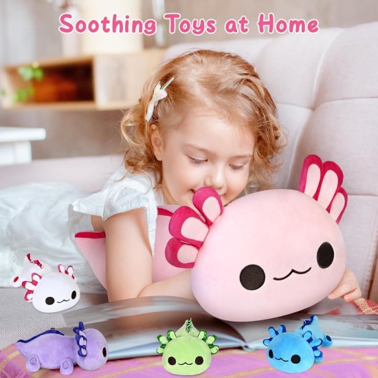 KMUYSL Jouets en peluche Axolotl pour garçons et filles âgés de 0 1 2 3 4 5 6 7 8 ans et plus - Animal en peluche Axolotl maman avec 4 bébés axolotls dans son ventre, cadeaux d'anniversaire de Noël pour bébé, tout-petit, enfants KMUYSL Jouets en peluche Axolotl pour garçons et filles âgés de 0 1 2 3 4 5 6 7 8 ans et plus - Animal en peluche Axolotl maman avec 4 bébés axolotls dans son ventre, cadeaux d'anniversaire de Noël pour bébé, tout-petit, enfants