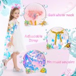 Jouets d'habillage de princesse, vêtements de princesse, Kit Cape de sirène arc-en-ciel, coffret cadeau 9 pièces pour petites filles de 3 à 8 ans