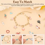 Flasoo Kit de fabrication de bracelets à breloques en or 416 pièces, comprenant des bracelets à chaîne avec trombone, des breloques et des anneaux ouverts pour la fabrication de bijoux