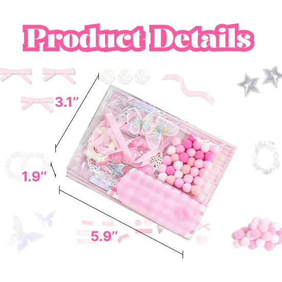 FXiaoy 60PCS Kit de Sac Ita DIY Ensemble Complet d'Accessoires de Sac Anime Ita Comprenant des Décorations en Satin, des Rubans et des Noeuds pour Débutants (Violet)