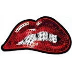 Paillettes sexy rouges lèvres mordantes patchs brodés symboles badge vêtements jeans t-shirt chapeau sacs à dos pour hommes femmes garçons filles (2 pièces)