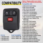 Lot de 2 clés à distance sans clé compatibles avec Ford F150 F250 F350 Escape Expedition Explorer Ranger, Lincoln, Mercury, Mazda et plus encore, remplacement pour CWTWB1U331 CWTWB1U345, 3 boutons (lot de 2)