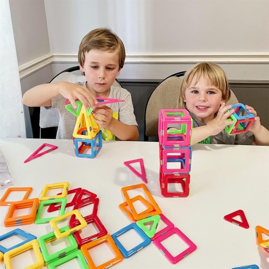Coodoo Blocs magnétiques améliorés pour enfants en bas âge, jouets STEM robustes pour garçons et filles de 3 ans et plus, apprenant en jouant à des jeux pour les tout-petits, compatibles avec les blocs de construction des grandes marques – Kit de démarrag